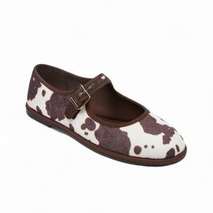 Universal Thread Brown and White Cow Print Mary Jane Shoe